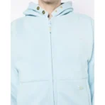 Sky Blue ABC Logo Patch Zip-Up Hoodie Close