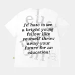 White ABC School Sucks T-Shirt Back View