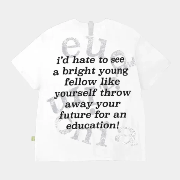 White ABC School Sucks T-Shirt Back View