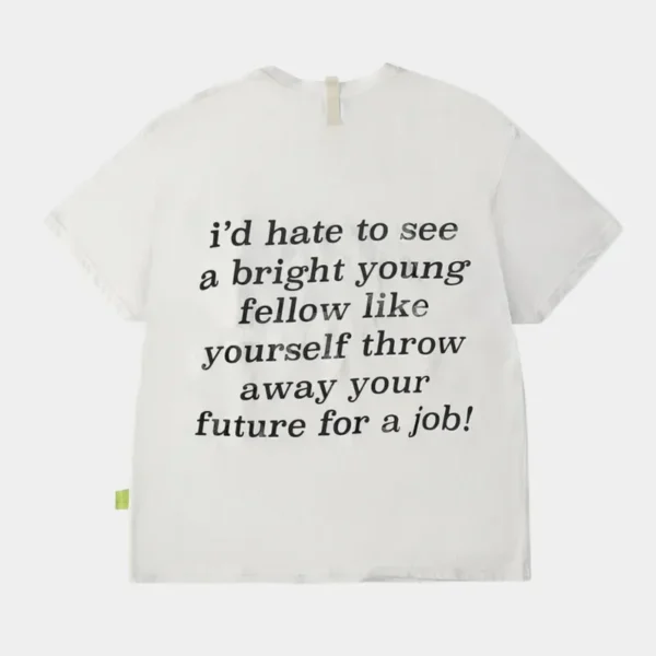 White ABC Work Sucks T-Shirt Back View