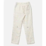 White Advisory Board Crystals Tweed Suit Pant Back View