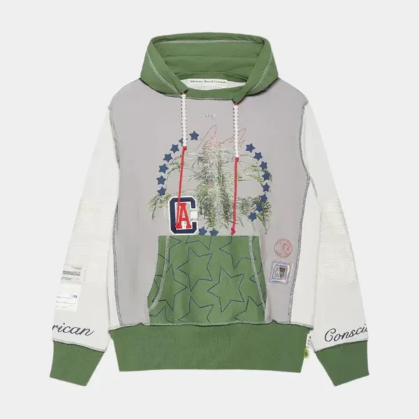 White-Grey-Green ABC American Consciousness Hoodie