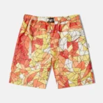 Yellow ABC Stained Glass Work Shorts