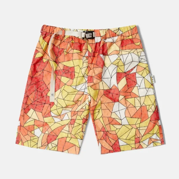 Yellow ABC Stained Glass Work Shorts