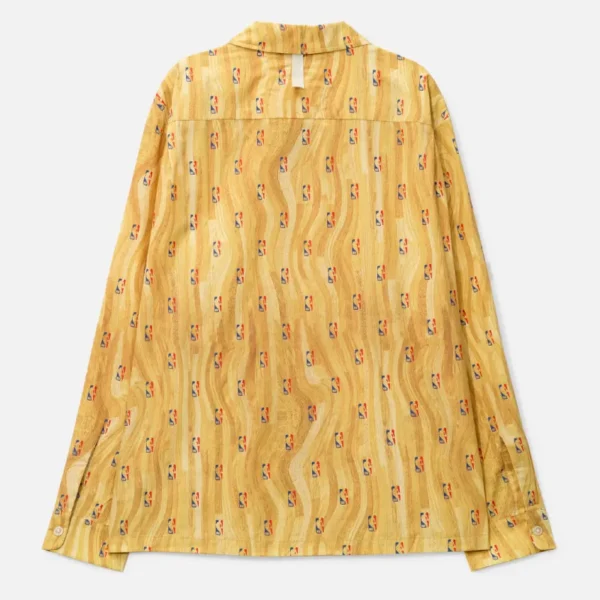 Yellow ABC x NBA Wrapped Hardwood Pajama Shirt Back