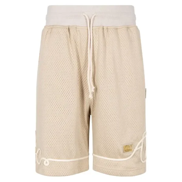 beige Advisory Board Crystals Soutache basketball shorts