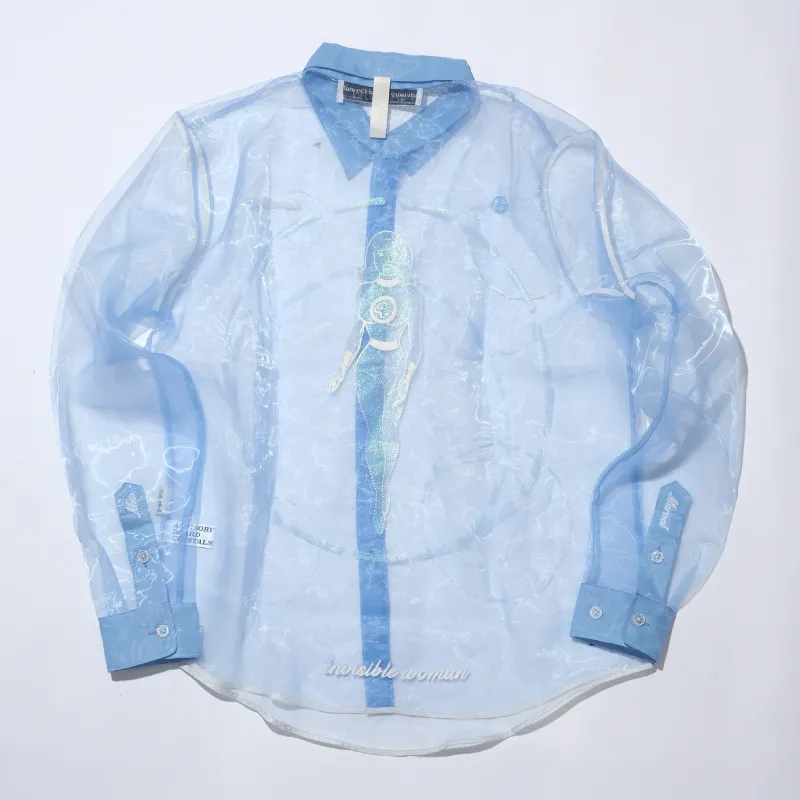 Blue Abc X Fantastic Four Woman Invisible Shirt Back