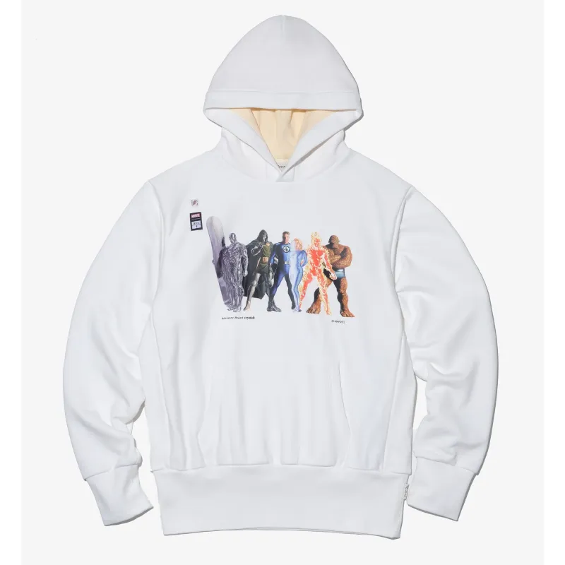 White Abc X Fantastic Four Character Hooded Sweatshirt