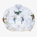 White ABC x Fantastic Four Needlepoint Souvenir Jacket