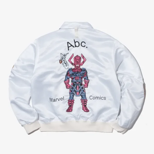 White ABC x Fantastic Four Needlepoint Souvenir Jacket Back