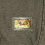 Army Green ABC. 123 Hologram French Terry Zip-Up Hoodie Logo