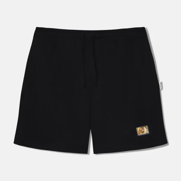 Black ABC. 123 Hologram Mesh Shorts